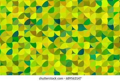 Light Green, Yellow vector banner with circles, spheres. Abstract spots. Background of Art bubbles in halftone style with colored gradient.