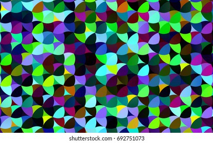 Light Green, Yellow vector banner with circles, spheres. Abstract spots. Background of Art bubbles in halftone style with colored gradient.