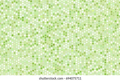 Light Green, Yellow vector banner with circles, spheres. Abstract spots. Background of Art bubbles in halftone style with colored gradient.