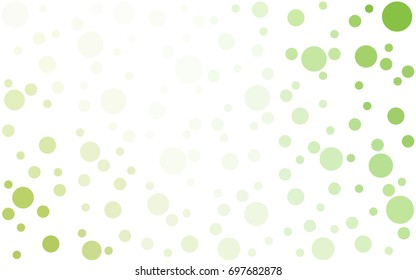 Light Green, Yellow vector banner set of circles, spheres. Donuts Background. Creative Design Templates. Technology halftone illustration.