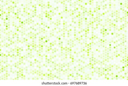 Light Green, Yellow vector banner with circles, spheres. Abstract spots. Background of Art bubbles in halftone style with colored gradient.