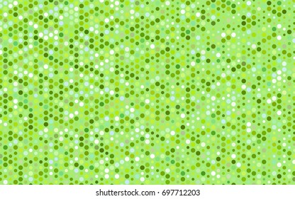 Light Green, Yellow vector banner with circles, spheres. Abstract spots. Background of Art bubbles in halftone style with colored gradient.