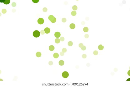 Light Green, Yellow vector banner with circles, spheres. Abstract spots. Background of Art bubbles in halftone style with colored gradient.