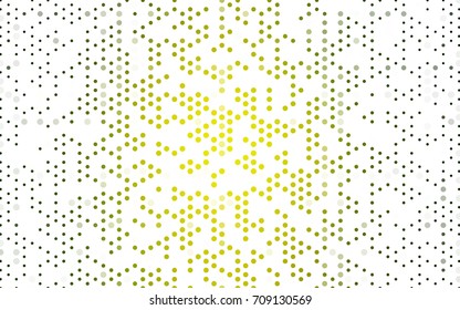 Light Green, Yellow vector banner with circles, spheres. Abstract spots. Background of Art bubbles in halftone style with colored gradient.