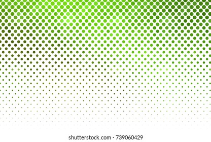 Light Green, Yellow vector banner with circles, spheres. Abstract spots. Background of Art bubbles in halftone style with colored gradient.