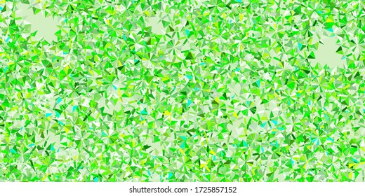 Verde claro, vector amarillo hermoso copos de nieve fondo con flores. Ilustración coloreada degradada con elementos de nieve en estilo navideño. Afiche, cartel para el diseño de Año Nuevo.