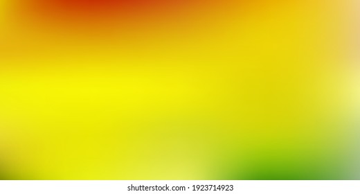 Hellgrüne, gelbe Vektorunschablone. Farbige abstrakte Illustration mit unscharfem Farbverlauf. Bildschirmhintergrund für Ihre Web-Apps.
