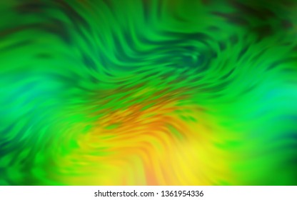 Light Green, Yellow vector blurred template. Creative illustration in halftone style with gradient. New design for your business.