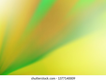 Light Green, Yellow vector blurred shine abstract template. Creative illustration in halftone style with gradient. The background for your creative designs.