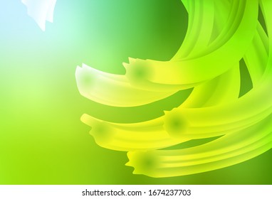 Planta brillante verde claro, vector amarillo borrosa. Ilustración creativa en estilo de medio tono con degradado. Nueva forma de tu diseño.