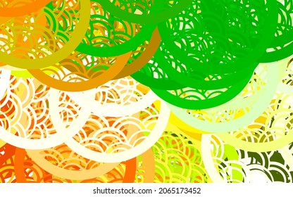 Light Green, Yellow vector Blurred bubbles on abstract background with colorful gradient. Abstract illustration with colored bubbles in nature style. Elegant design for wallpapers.