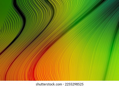 Verde claro, vector amarillo borroso patrón brillante. Ilustración creativa en estilo de semitono con gradiente. Fondo para un teléfono móvil.