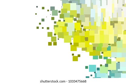 Light Green, Yellow vector blurry rectangular background. Geometric background in square style with gradient. The pattern can be used for brand-new background.