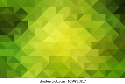 Light Green, Yellow vector blurry triangle pattern. A vague abstract illustration with gradient. The completely new template can be used for your brand book.