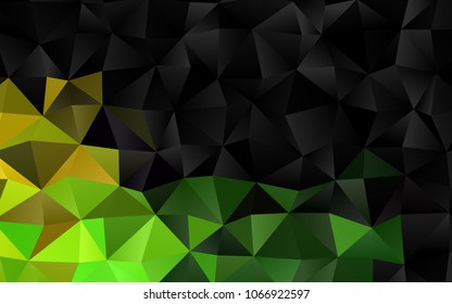 Light Green, Yellow vector blurry triangle pattern. Creative illustration in halftone style with gradient. The polygonal design can be used for your web site.