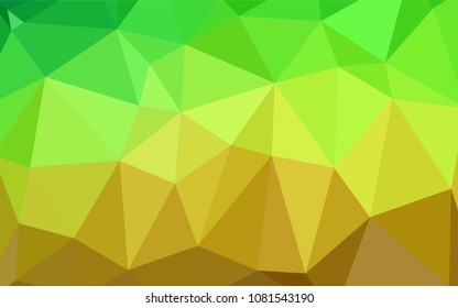 Light Green, Yellow vector blurry triangle texture. A completely new color illustration in a  polygonal style. A completely new template for your business design.