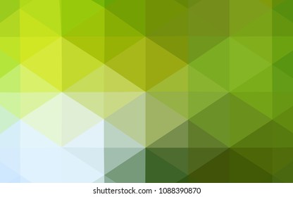 Light Green, Yellow vector blurry triangle pattern. Colorful abstract illustration with gradient. A completely new template for your business design.