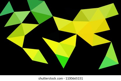 Light Green, Yellow vector blurry hexagon blurry triangle. Creative illustration in halftone style with gradient. The elegant pattern can be used as part of a brand book.