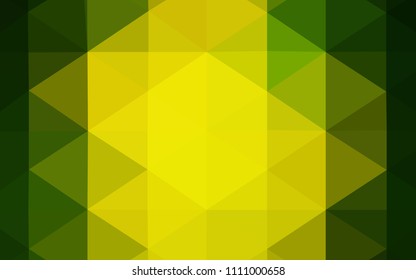 Light Green, Yellow vector blurry triangle template. Modern geometrical abstract illustration with gradient. Triangular pattern for your business design.