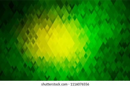 Light Green, Yellow vector blurry rectangular background. Geometric background in square style with gradient. The pattern can be used for brand-new background.