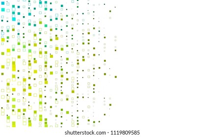 Light Green, Yellow vector blurry rectangular background. Geometric background in square style with gradient. The pattern can be used for brand-new background.