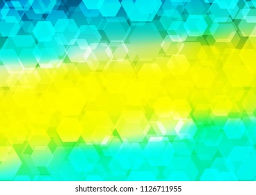 Light Green, Yellow vector blurry hexagon pattern. Colorful abstract illustration with gradient. The template can be used as a background for cell phones.