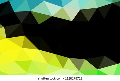 Light Green, Yellow vector blurry hexagon blurry triangle. Creative illustration in halftone style with gradient. A completely new template for your business design.
