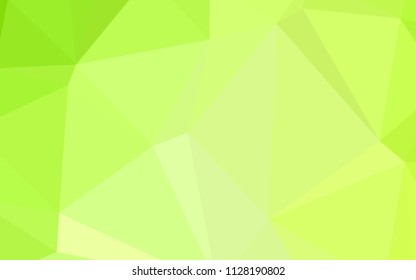 Light Green, Yellow vector blurry triangle template. Geometric illustration in Origami style with gradient.  A new texture for your design.