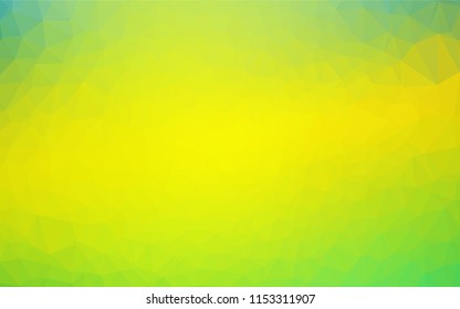 Light Green, Yellow vector blurry hexagon template. Modern geometrical abstract illustration with gradient. The polygonal design can be used for your web site.