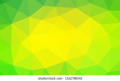 Light Green, Yellow vector blurry hexagon template. A sample with polygonal shapes. The best triangular design for your business.