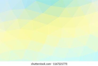 Light Green, Yellow vector blurry triangle background. Triangular geometric sample with gradient.  A completely new template for your business design.