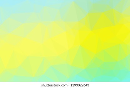 Light Green, Yellow vector blurry hexagon pattern. Triangular geometric sample with gradient.  The completely new template can be used for your brand book.