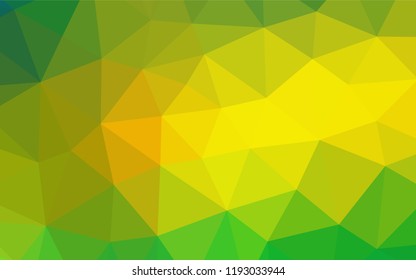 Light Green, Yellow vector blurry hexagon template. An elegant bright illustration with gradient. The best triangular design for your business.