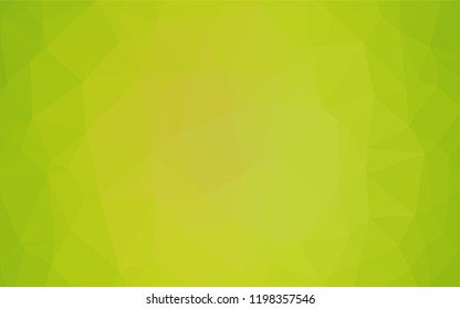 Light Green, Yellow vector blurry hexagon pattern. A sample with polygonal shapes. Triangular pattern for your business design.