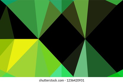 Light Green, Yellow vector blurry hexagon template. Creative illustration in halftone style with gradient. The best triangular design for your business.