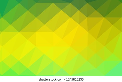 Light Green, Yellow vector blurry triangle pattern. A completely new color illustration in a vague style. New texture for your design.
