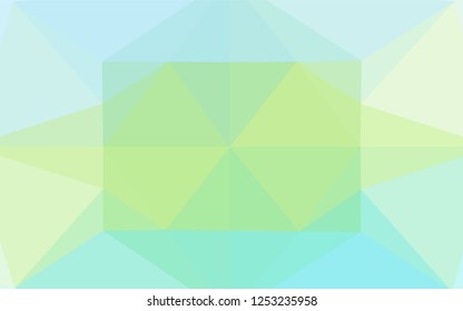 Light Green, Yellow vector blurry hexagon template. Triangular geometric sample with gradient.  The textured pattern can be used for background.