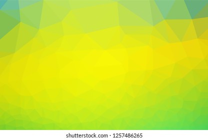 Light Green, Yellow vector blurry hexagon texture. Geometric illustration in Origami style with gradient.  The polygonal design can be used for your web site.
