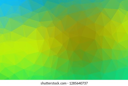Light Green, Yellow vector blurry triangle pattern. Geometric illustration in Origami style with gradient. Polygonal design for your web site.