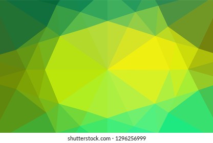 Light Green, Yellow vector blurry hexagon pattern. A sample with polygonal shapes. Brand new style for your business design.