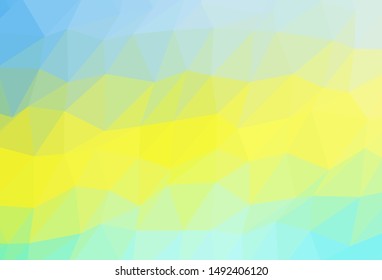 Light Green, Yellow vector blurry triangle pattern. Colorful illustration in Origami style with gradient.  Template for your brand book.