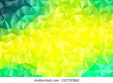 Light Green, Yellow vector blurry triangle template. Creative illustration in halftone style with gradient. New texture for your design.
