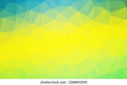 Plantilla de triángulo borroso de vectores amarillos y verde claro. Ilustración de colores brillantes en un estilo nuevo. Patrón elegante para un libro de marca.