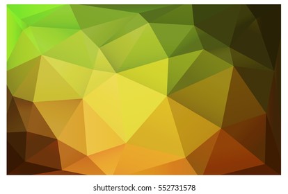 Light Green Yellow vector blurry triangle background design. Geometric background in Origami style with gradient. 