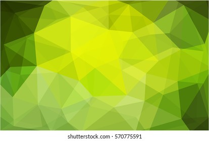 Light Green Yellow vector blurry triangle background design. Geometric background in Origami style with gradient. 