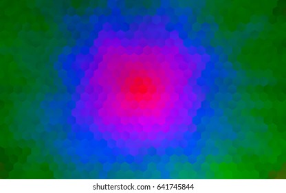 Light Green, Yellow vector blurry hexagon background design. Geometric background in Origami style with gradient. 