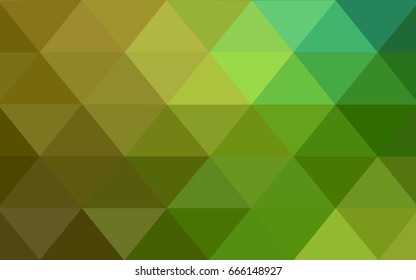 Light Green, Yellow vector blurry triangle background design. Geometric background in Origami style with gradient. 
