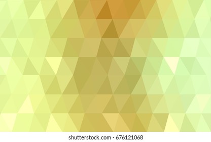 Light Green, Yellow vector blurry triangle background design. Geometric background in Origami style with gradient. 