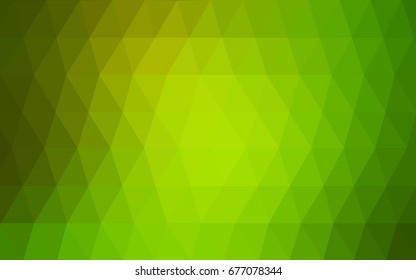 Light Green, Yellow vector blurry triangle background design. Geometric background in Origami style with gradient. 