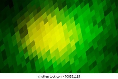 Light Green, Yellow vector blurry rectangular background. Geometric background in square style with gradient. The pattern can be used for brand-new background.